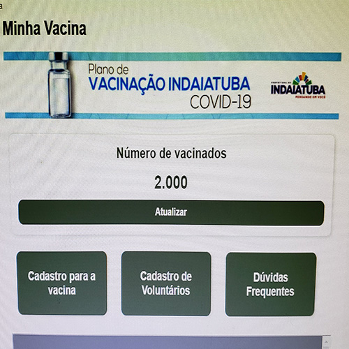 Vacinação pode ser acompanhada em tempo real no site da Prefeitura (Foto: Reprodução)