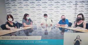 Prefeito e secretários fazem anúncios sobre a fase vermelha em live (Foto: Reprodução/Facebook)