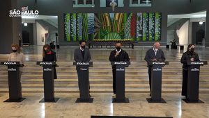 Anúncios do governo do estadual foi feito em entrevista coletiva hoje (Foto: Governo do Estado de São Paulo)