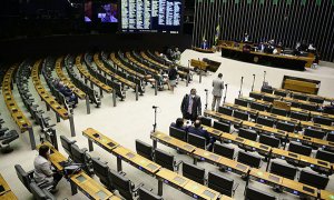Por causa da pandemia, votação foi em regime semipresencial (Foto: Pedro França/Agência Senado)