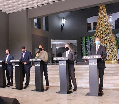 Anúncio do governo do Estado foi feito em coletiva hoje (Foto: Governo do Estado de São Paulo)