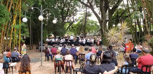 Corporação Musical Villa_Lobos em apresentação no bosque do Casarão Pau Preto (Foto: Patrícia Lisboa/Dropes/Direitos Reservados)