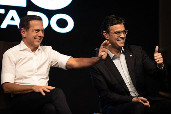 João Doria e Rodrigo Garcia durante o Congresso Estadual de Municípios (Foto: Pablo Jacob/Governo de São Paulo)