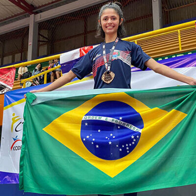 Gabriela Baldini conquista medalha de bronze no pan-americano de taekwondo (Foto: Divulgação/RIC/PMI)