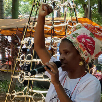 Participantes das comemorações do Dia da Consciência Negra faz reflexões para a data (Foto: Patrícia Lisboa/Dropes)