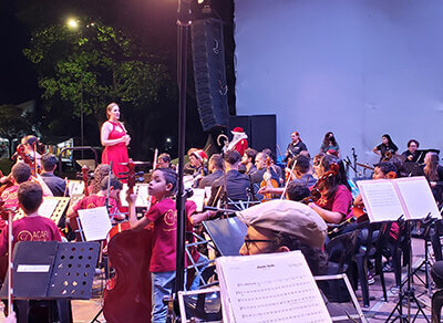 Concerto “Presente de Natal” reuniu todos os projetos da Acafi no sábado (Foto: Patrícia Lisboa/Dropes)