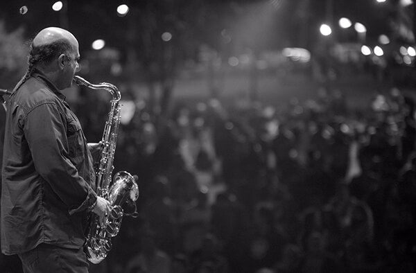 O saxofonista Derico Sciotti, no Maio Musical 2022 (Foto: Arquivo/Eliandro Figueira/RIC/PMI)