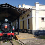 A locomotiva histórica no Museu Ferroviário de Indaiatuba (Foto: Patrícia Lisboa/Dropes)