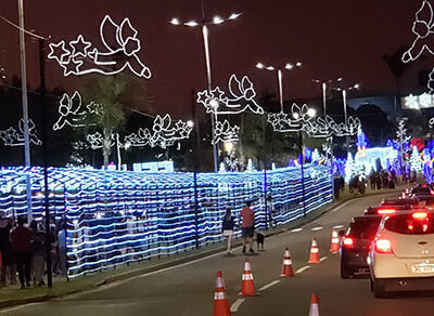 O túnel de LED é uma das atrações em frente à prefeitura (Foto: Arquivo/Patrícia Lisboa/Dropes)