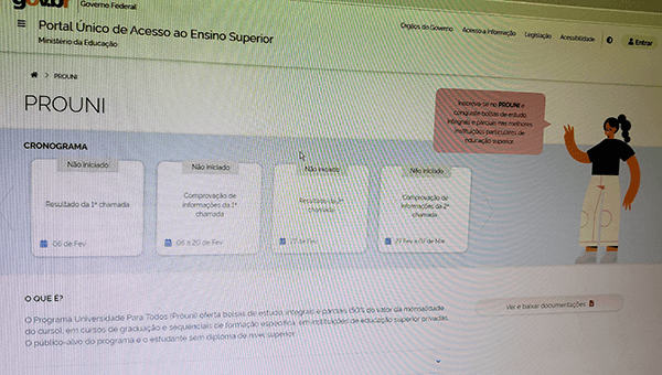 MEC divulga nesta terça resultado da 1ª chamada do Prouni 2024 (Foto: Patrícia Lisboa/Dropes)