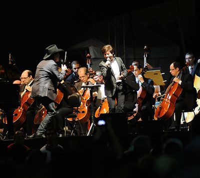 Dupla se apresenta com a Orquestra após 11 anos, última vez havia sido nos 239 anos da cidade (Foto: Carlos Bassan)