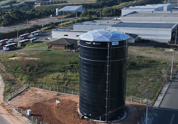 Reservatório do bairro Tombadouro está em fase final de testes (Foto: Matheus Kleim/DCS/Saae)