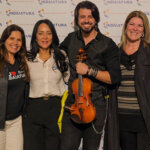 Kamila Tavares, Cristiane Freitas, Fe Oliver e Tânia Castanho no recinto do Maio Musical, em Indaiatuba (Foto: Mauro Natividade)