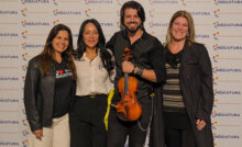 Kamila Tavares, Cristiane Freitas, Fe Oliver e Tânia Castanho no recinto do Maio Musical, em Indaiatuba (Foto: Mauro Natividade)