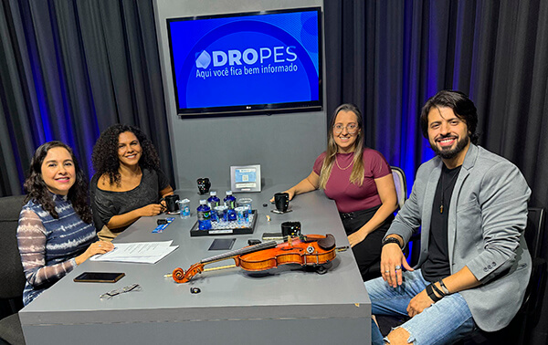 Gravação do PodCast do DROPES no estúdio do Jornal Mais Expressão (Foto: Lucas Cardoso)