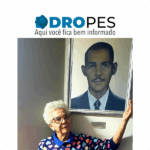Belmira Miranda junto ao retrato do pai, Gabino Ferreira de Miranda, na Sala de Imprensa da Câmara de Indaiatuba (Foto: Patrícia Lisboa)