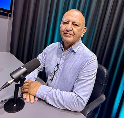 O diretor administrativo do Haoc, Marco Antônio Barroca, durante gravação de episódio (Foto: Lucas Cardoso/JME)