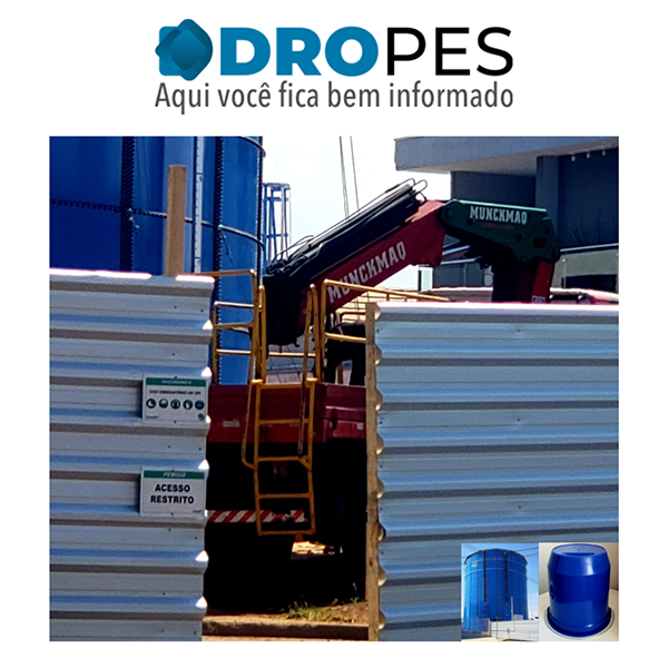 Desmontagem do reservatório será feita até segunda quinzena de novembro; baldinho simboliza estrutura em protesto (Fotos: Patrícia Lisboa/Dropes)