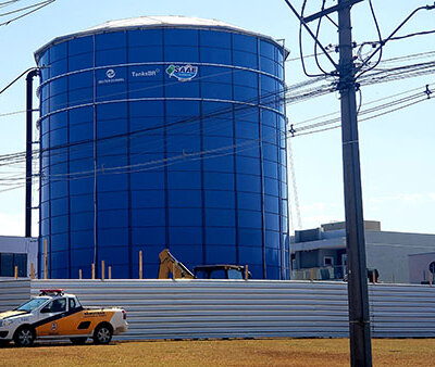 Preparativos para o início da desmontagem do reservatório teve início nesta semana (Foto: Patrícia Lisboa/Dropes)