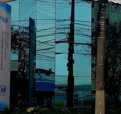 Fachada do Escritório Central do Saae de Indaiatuba (Foto: Patrícia Lisboa/Dropes)