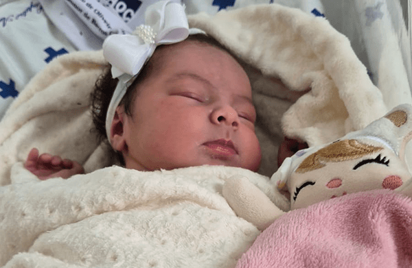 Lunna é a primeira bebê nascida no Haoc em 2026 (Foto: Divulgação/Haoc)