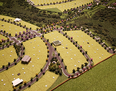 Reprodução parcial da maquete do loteamento Alphaville, em Indaiatuba, apenas para ilustração