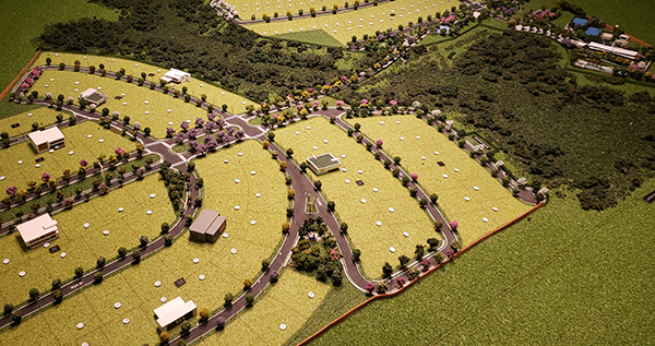 Reprodução parcial da maquete do loteamento Alphaville, em Indaiatuba, apenas para ilustração